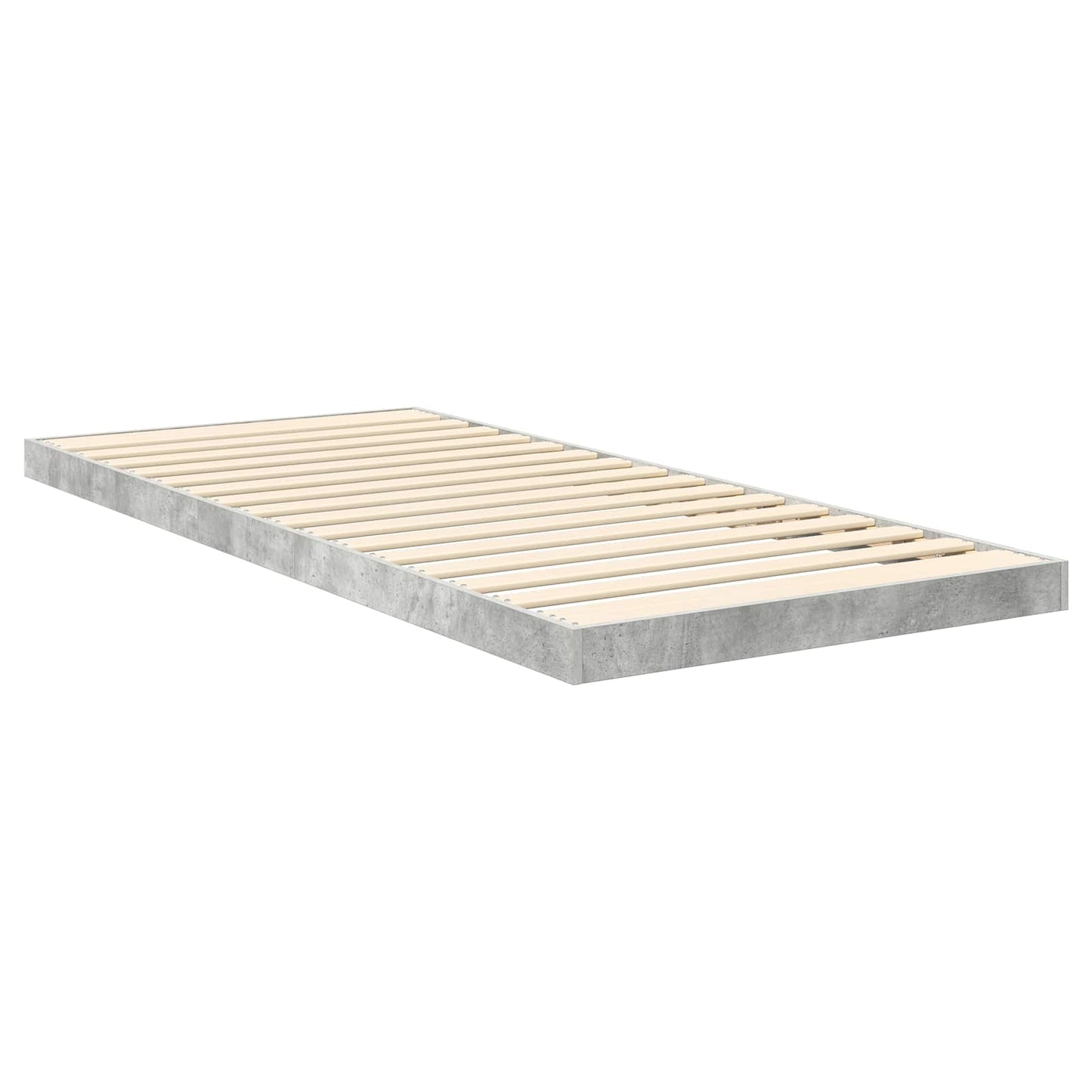 Vloer bedframe Beton Grijs 90 x 190 cm Bewerkt hout is nu te koop bij PeponiXL, paradijselijk wonen!
