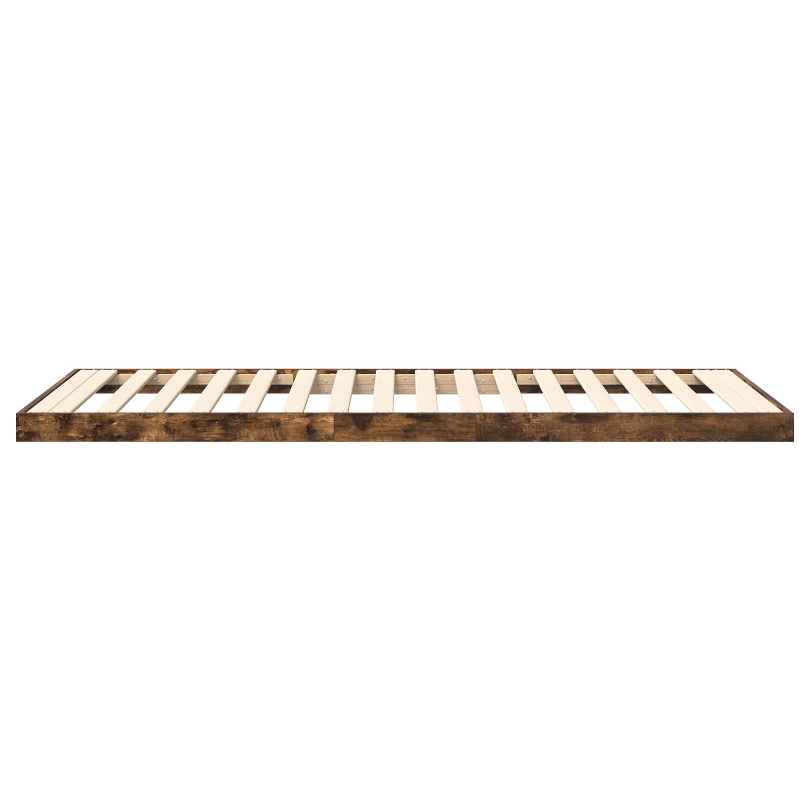 Vloer bedframe Gerookt eiken 90 x 190 cm Bewerkt hout is nu te koop bij PeponiXL, paradijselijk wonen!