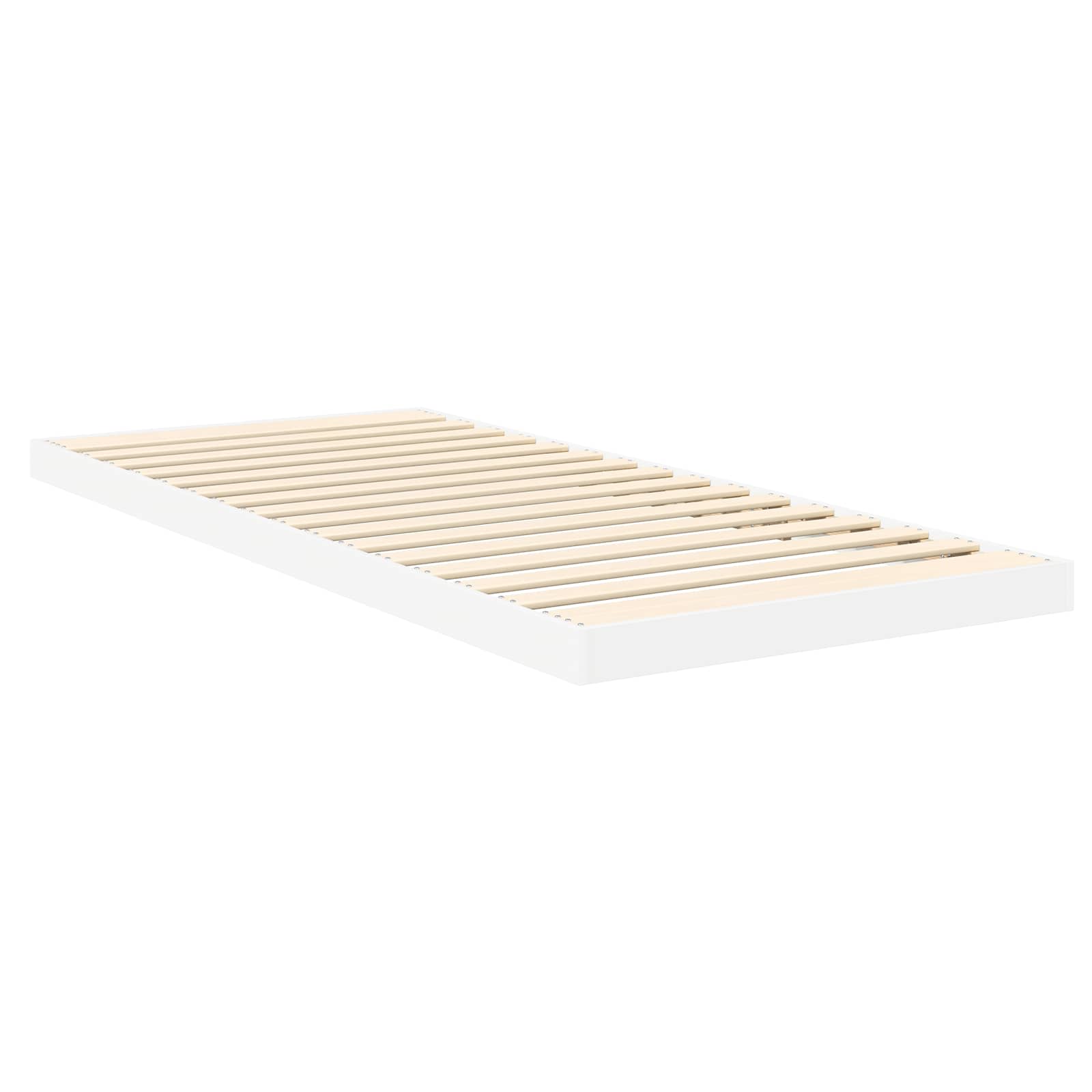 Vloer bedframe Wit 80 x 200 cm Bewerkt hout is nu te koop bij PeponiXL, paradijselijk wonen!