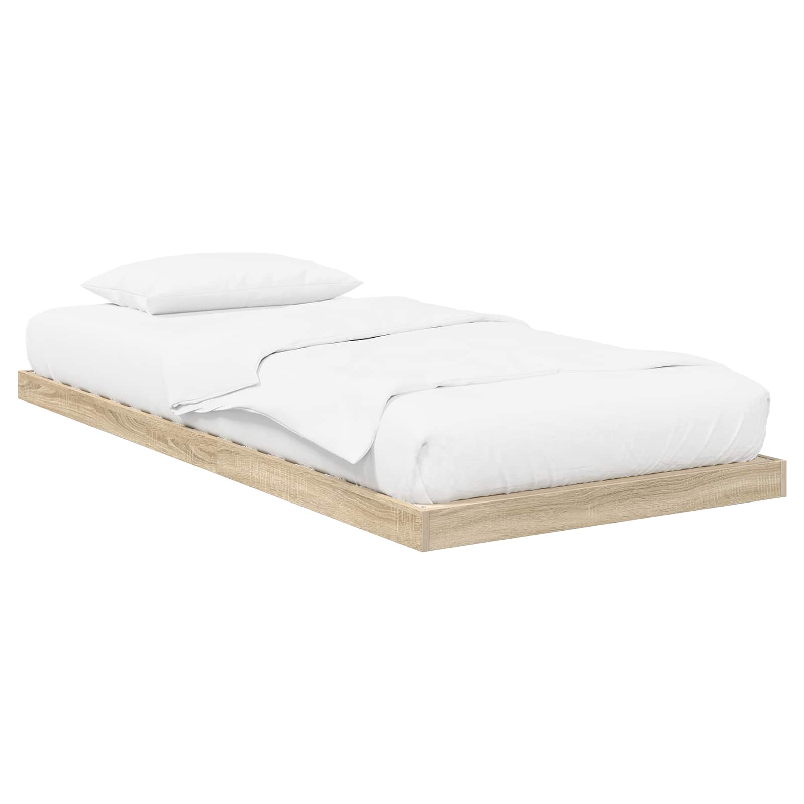 Vloer bedframe Sonoma 80 x 200 cm Bewerkt hout is nu te koop bij PeponiXL, paradijselijk wonen!