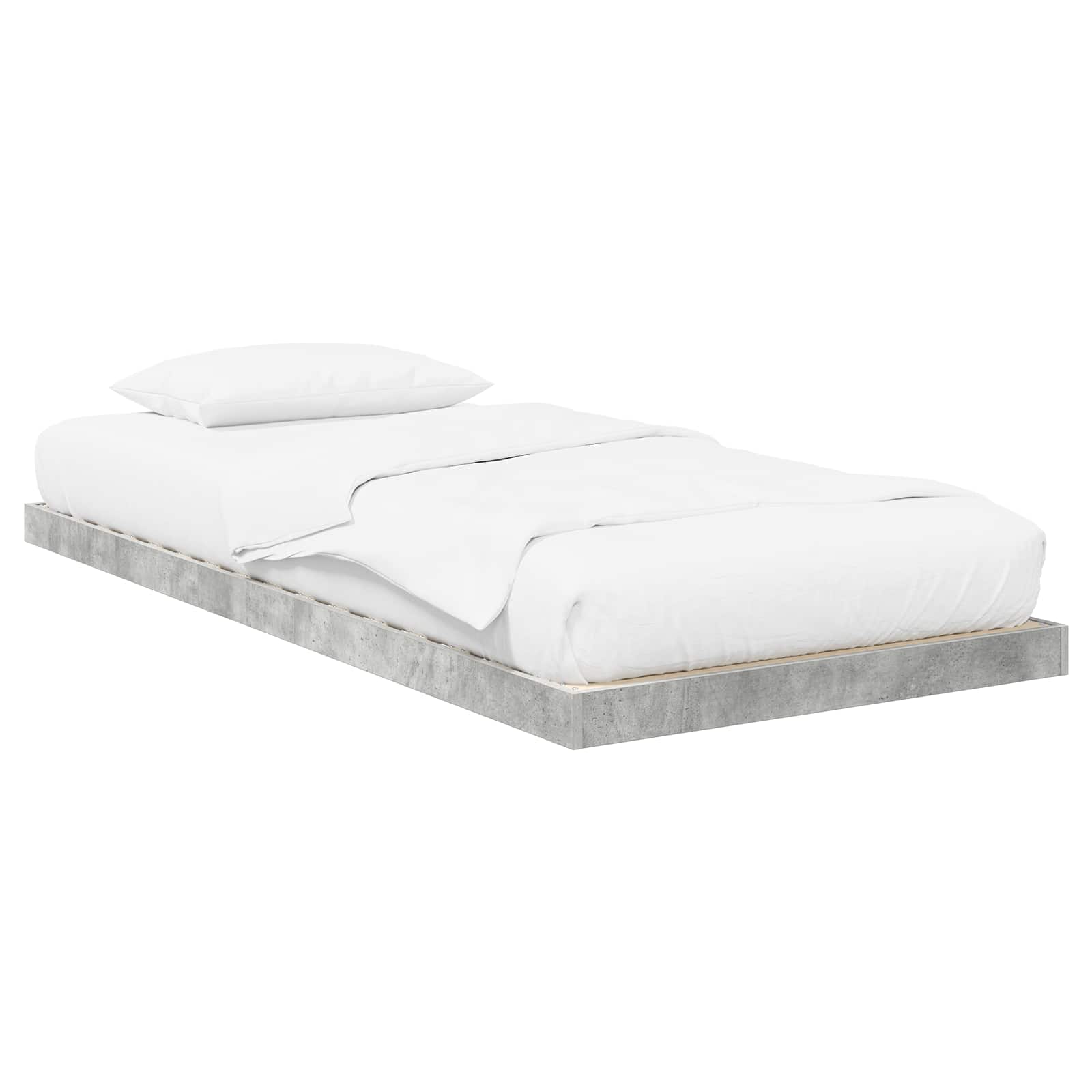 Vloer bedframe Beton Grijs 80 x 200 cm Bewerkt hout is nu te koop bij PeponiXL, paradijselijk wonen!