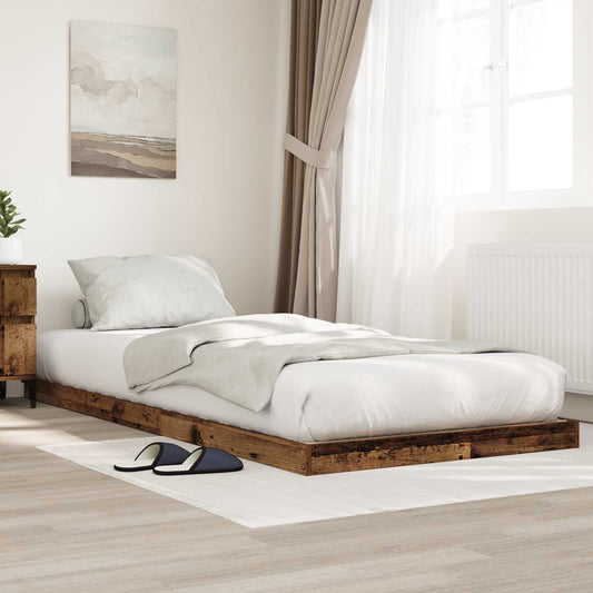 Vloer bedframe Oudhout 80 x 200 cm Bewerkt hout is nu te koop bij PeponiXL, paradijselijk wonen!
