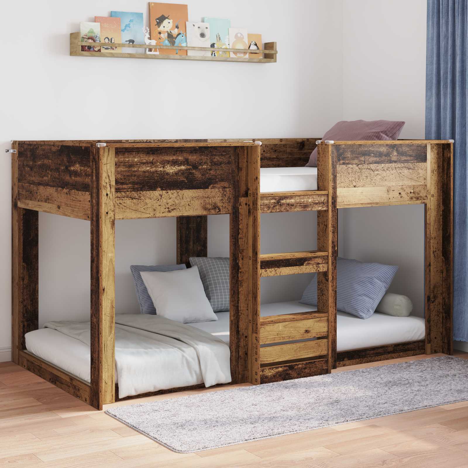 Vloer bedframe Oudhout 80 x 200 cm Bewerkt hout is nu te koop bij PeponiXL, paradijselijk wonen!