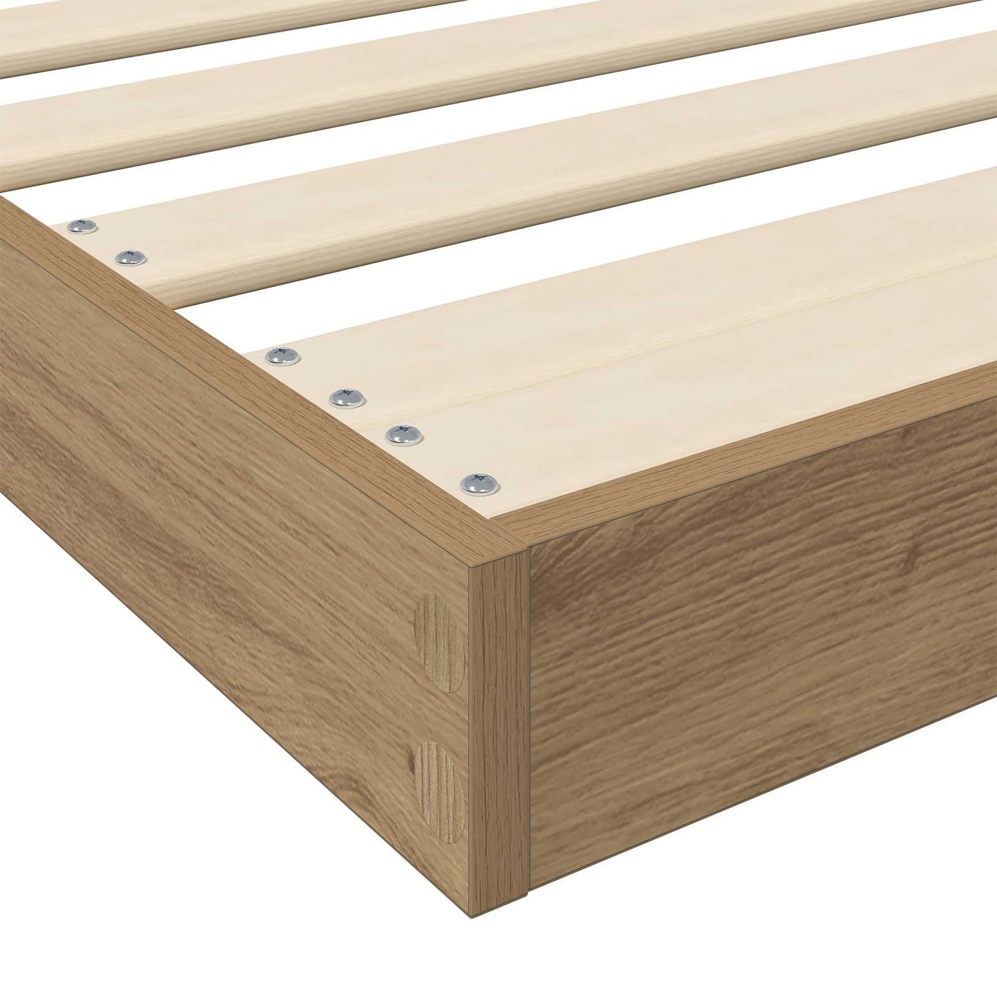 Vloer bedframe Artisan Eiken 80 x 200 cm Bewerkt hout is nu te koop bij PeponiXL, paradijselijk wonen!
