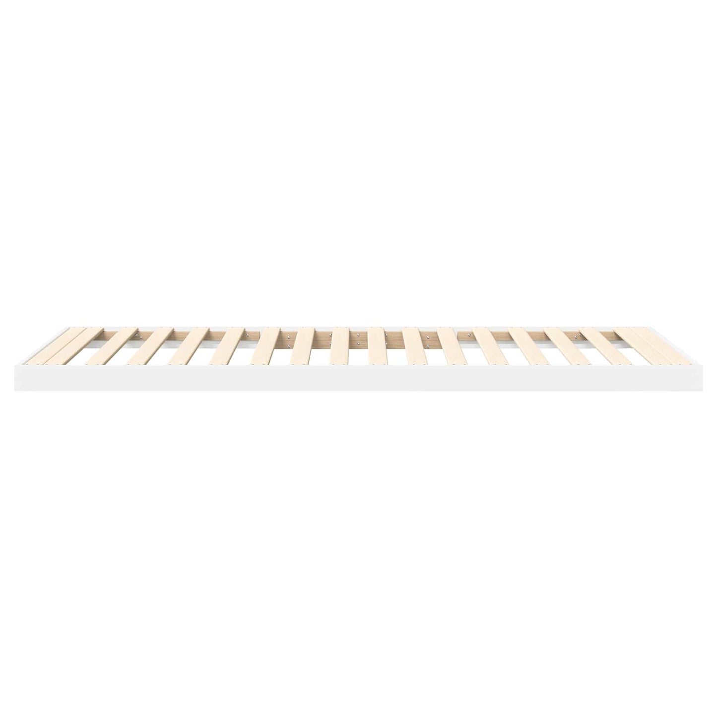 Vloer bedframe Wit 90 x 200 cm Bewerkt hout