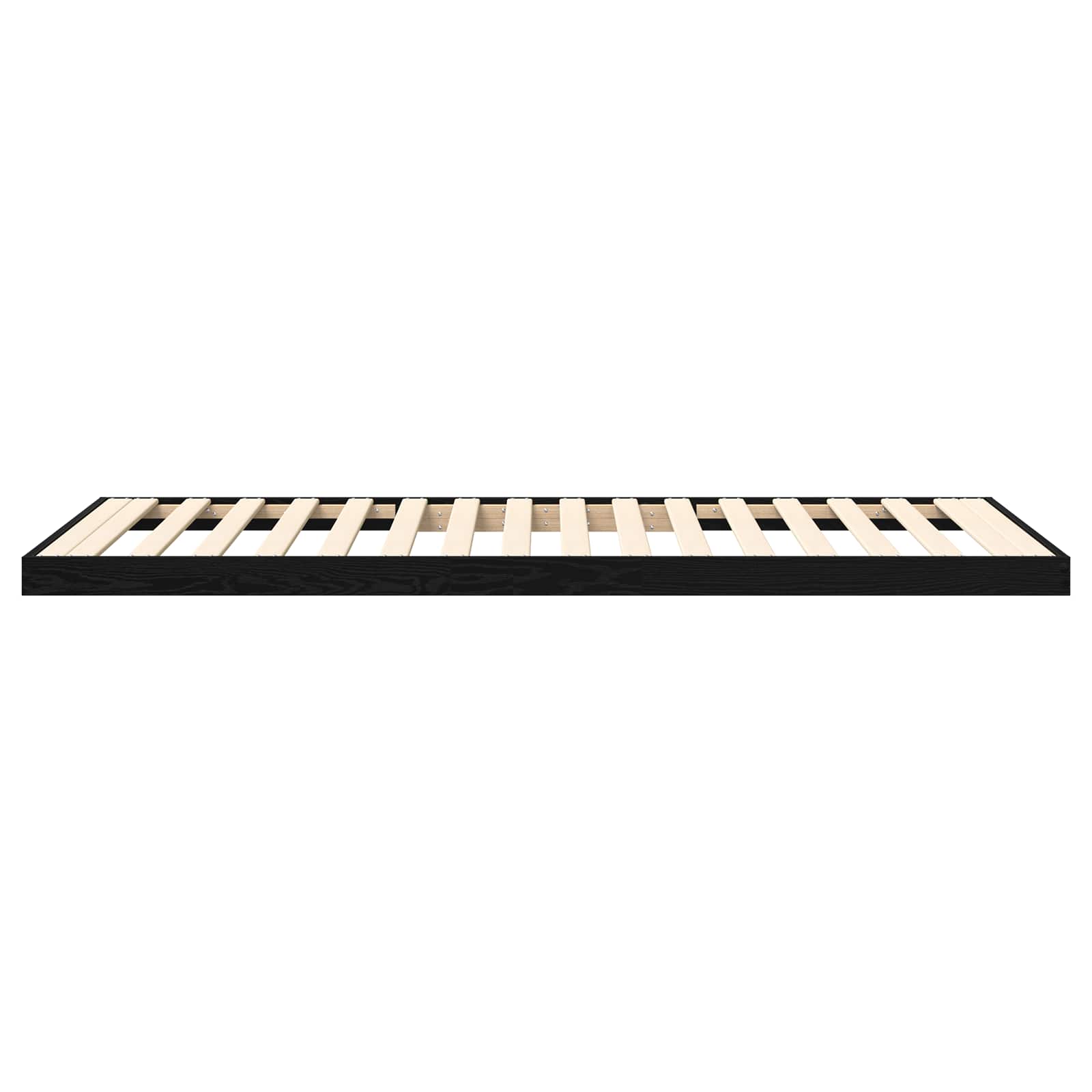 Vloer bedframe Zwart Eiken 90 x 200 cm Bewerkt hout is nu te koop bij PeponiXL, paradijselijk wonen!