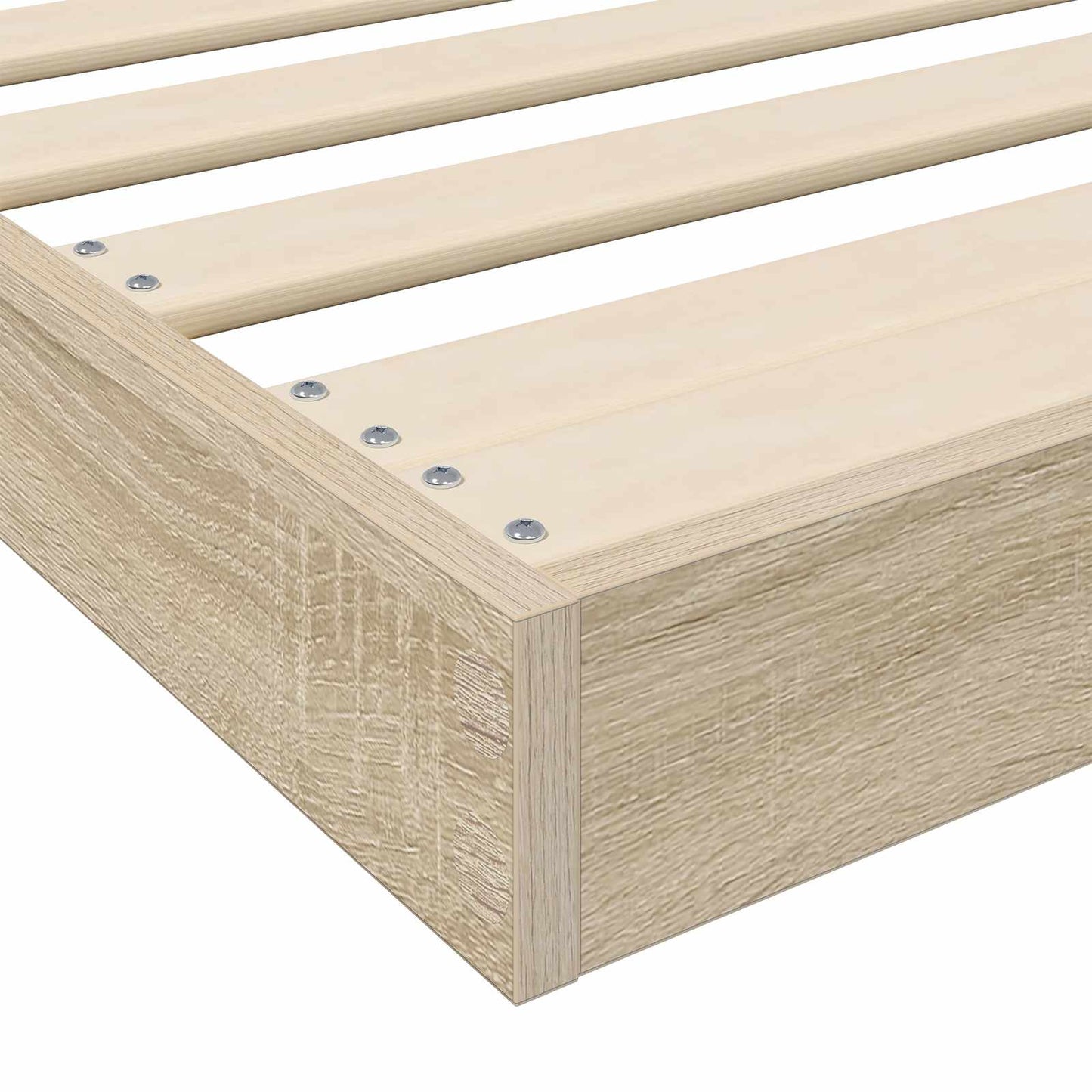 Vloer bedframe Sonoma Eiken 90 x 200 cm Bewerkt hout is nu te koop bij PeponiXL, paradijselijk wonen!