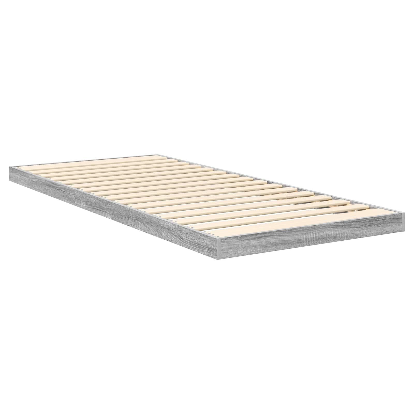 Vloer bedframe Grijs Sonoma 90 x 200 cm Bewerkt hout is nu te koop bij PeponiXL, paradijselijk wonen!