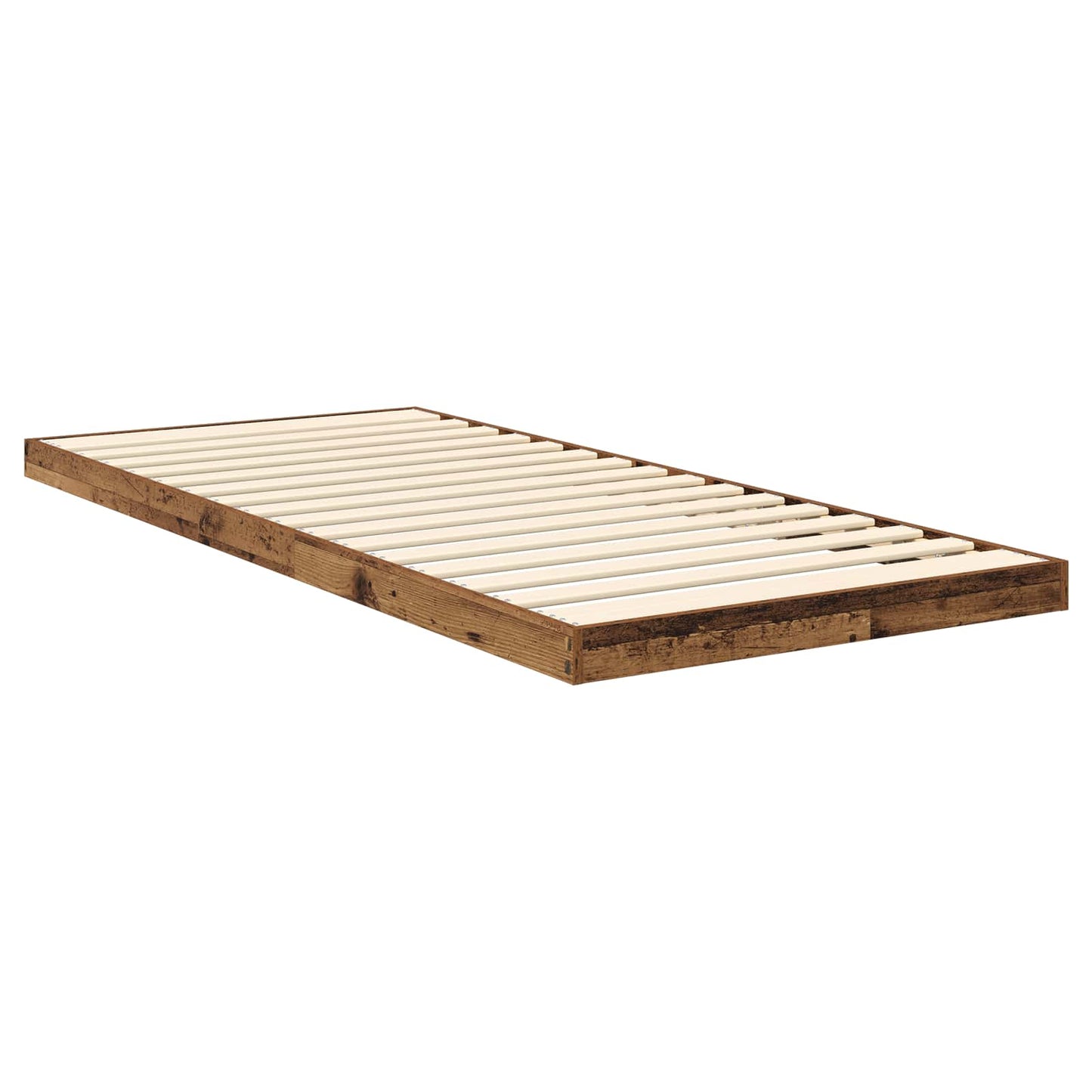 Vloer bedframe Oudhout 90 x 200 cm Bewerkt hout is nu te koop bij PeponiXL, paradijselijk wonen!