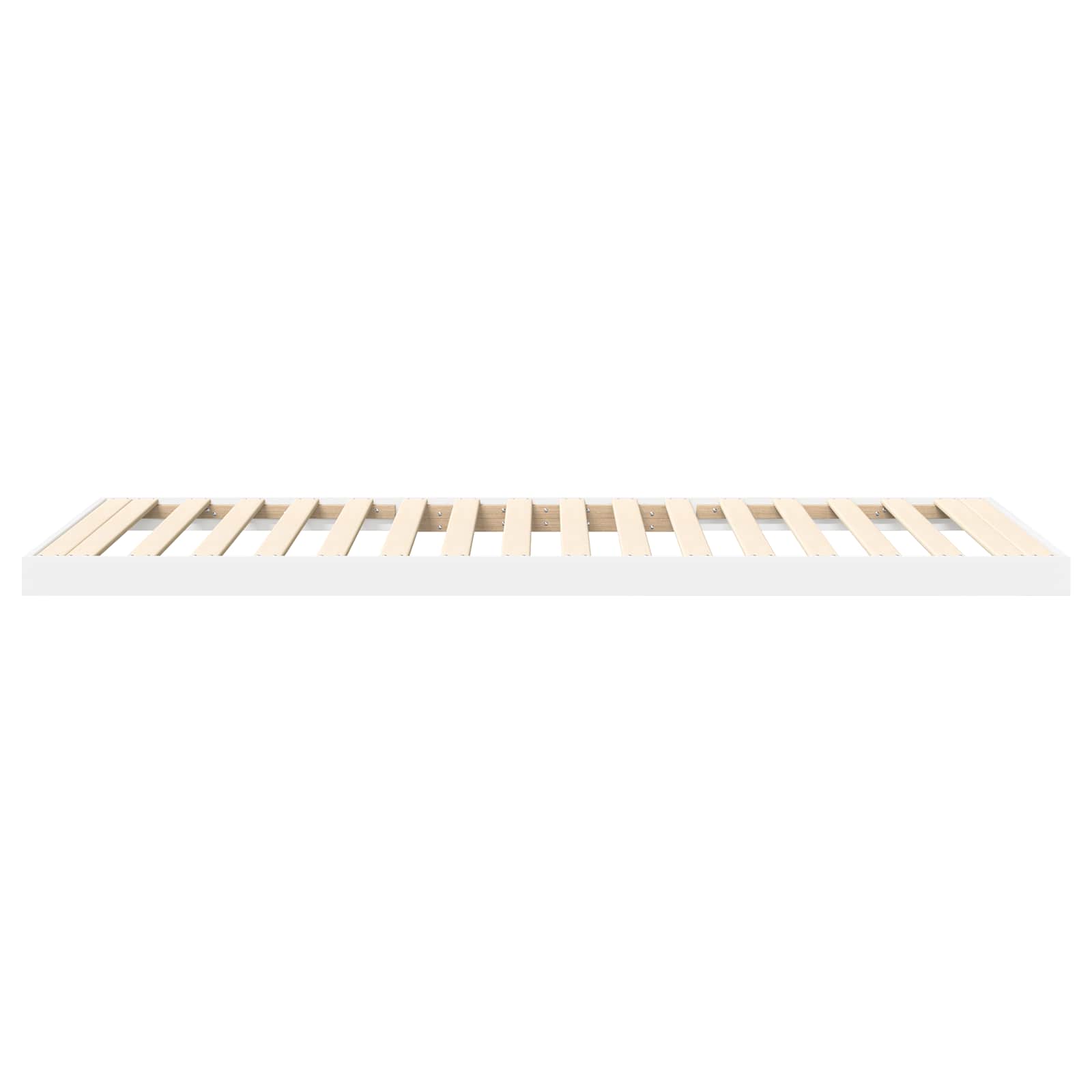 Vloer bedframe Wit 100 x 200 cm Bewerkt hout is nu te koop bij PeponiXL, paradijselijk wonen!