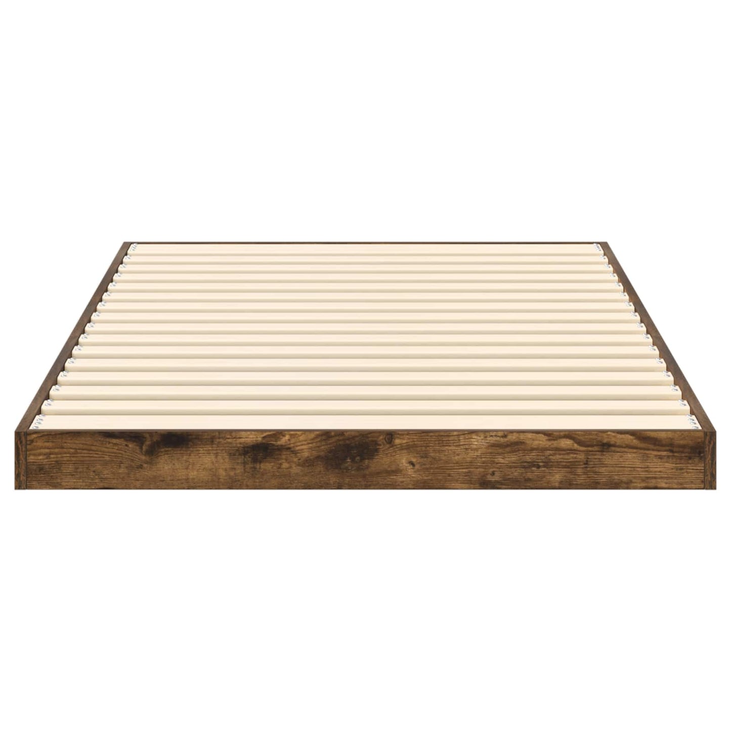 Vloer bedframe Gerookt eiken 100 x 200 cm Bewerkt hout is nu te koop bij PeponiXL, paradijselijk wonen!