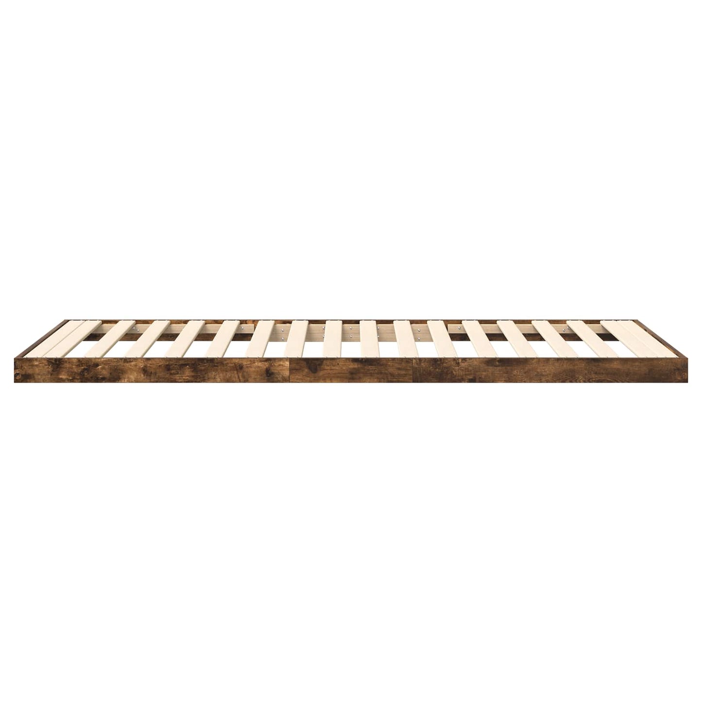 Vloer bedframe Gerookt eiken 100 x 200 cm Bewerkt hout is nu te koop bij PeponiXL, paradijselijk wonen!