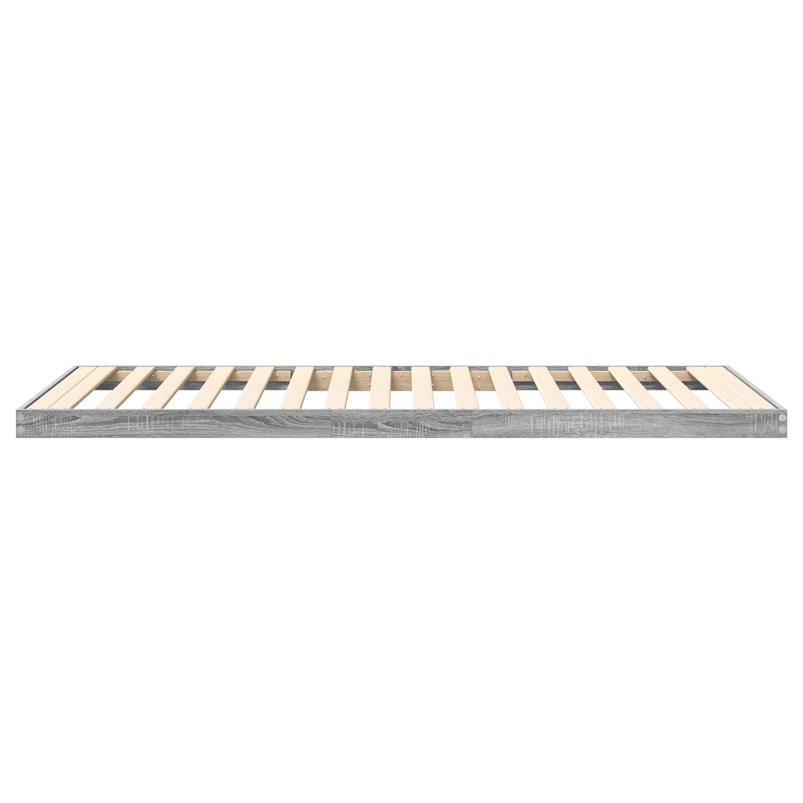 Vloer bedframe Grijs Sonoma 100 x 200 cm Bewerkt hout is nu te koop bij PeponiXL, paradijselijk wonen!