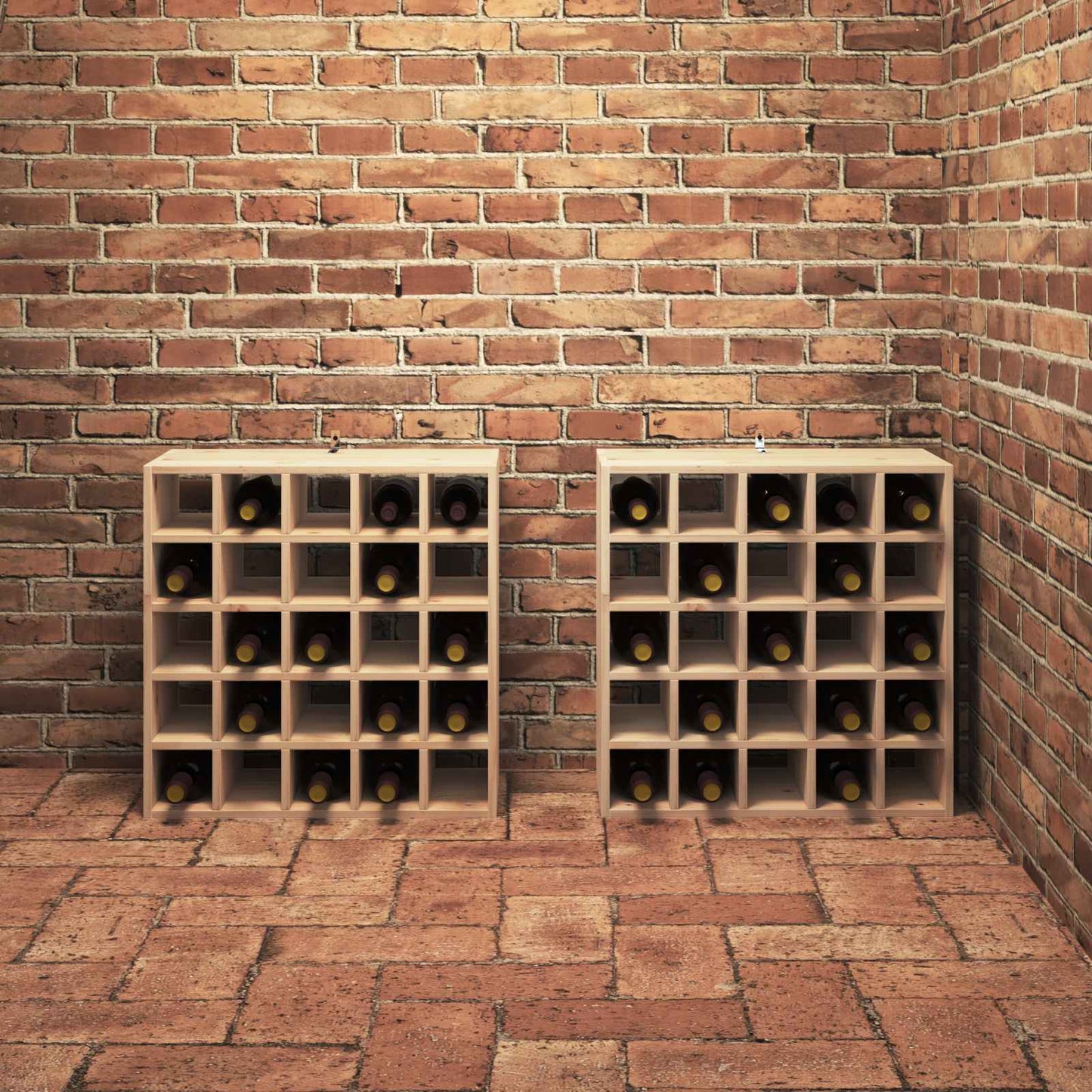 Wijnrek 2 pcs Naturel 56 x 25 x 56 cm Massief grenenhout is nu te koop bij PeponiXL, paradijselijk wonen!