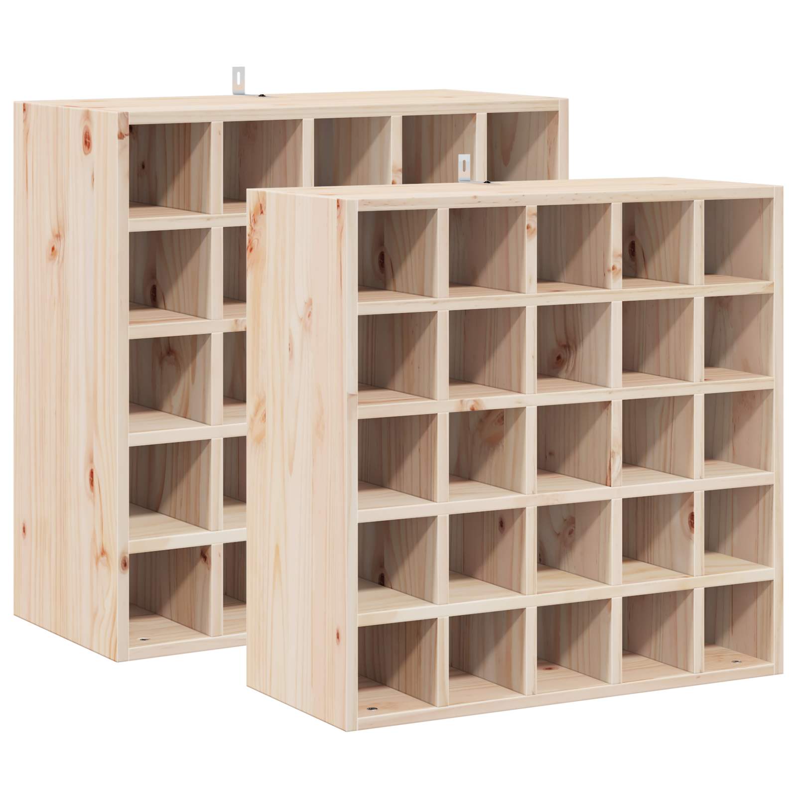 Wijnrek 2 pcs Naturel 56 x 25 x 56 cm Massief grenenhout is nu te koop bij PeponiXL, paradijselijk wonen!