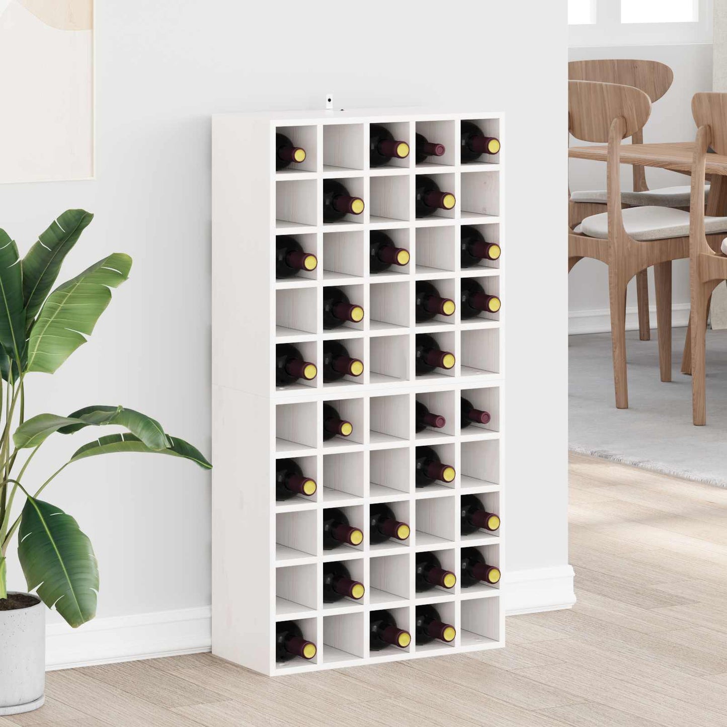 Wijnrek 2 pcs Wit 56 x 25 x 56 cm Massief grenenhout is nu te koop bij PeponiXL, paradijselijk wonen!