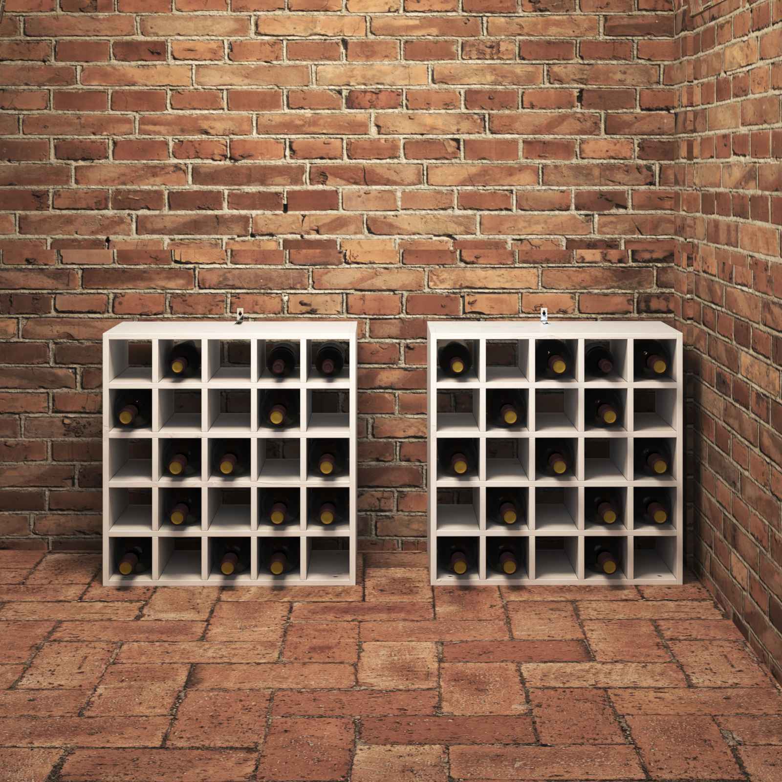 Wijnrek 2 pcs Wit 56 x 25 x 56 cm Massief grenenhout is nu te koop bij PeponiXL, paradijselijk wonen!