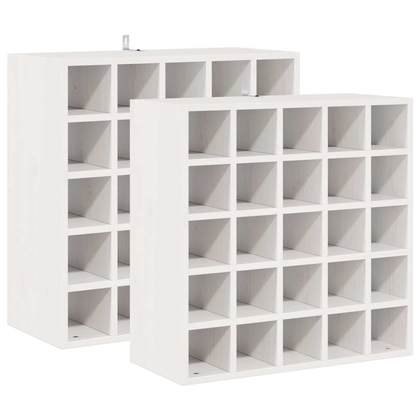 Wijnrek 2 pcs Wit 56 x 25 x 56 cm Massief grenenhout is nu te koop bij PeponiXL, paradijselijk wonen!