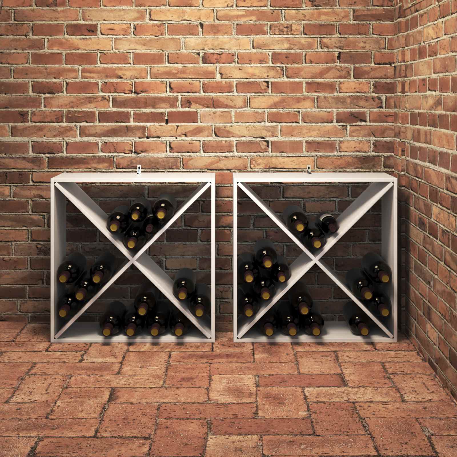 Wijnrek 2 pcs Wit 62 x 25 x 62 cm Massief grenenhout is nu te koop bij PeponiXL, paradijselijk wonen!