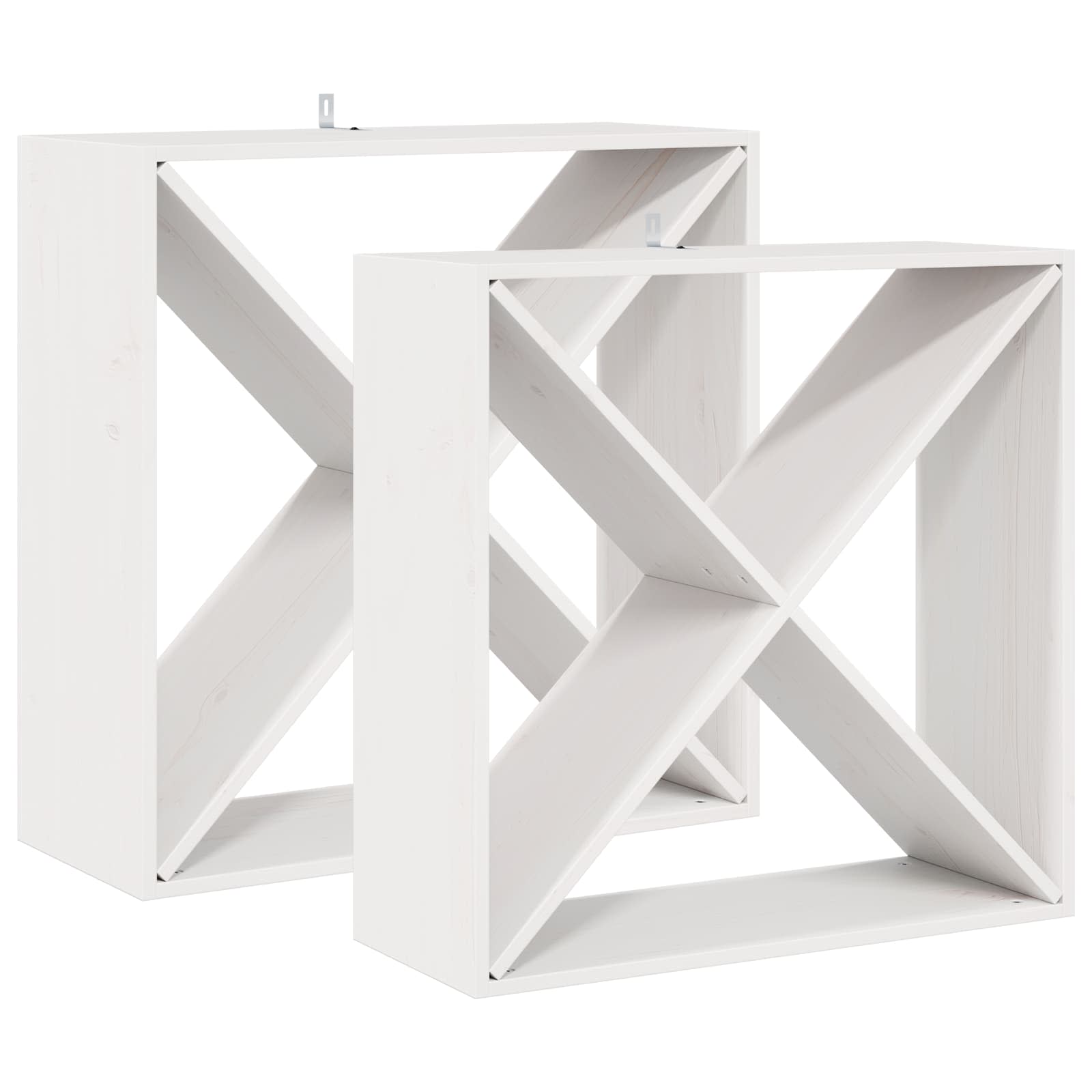 Wijnrek 2 pcs Wit 62 x 25 x 62 cm Massief grenenhout is nu te koop bij PeponiXL, paradijselijk wonen!