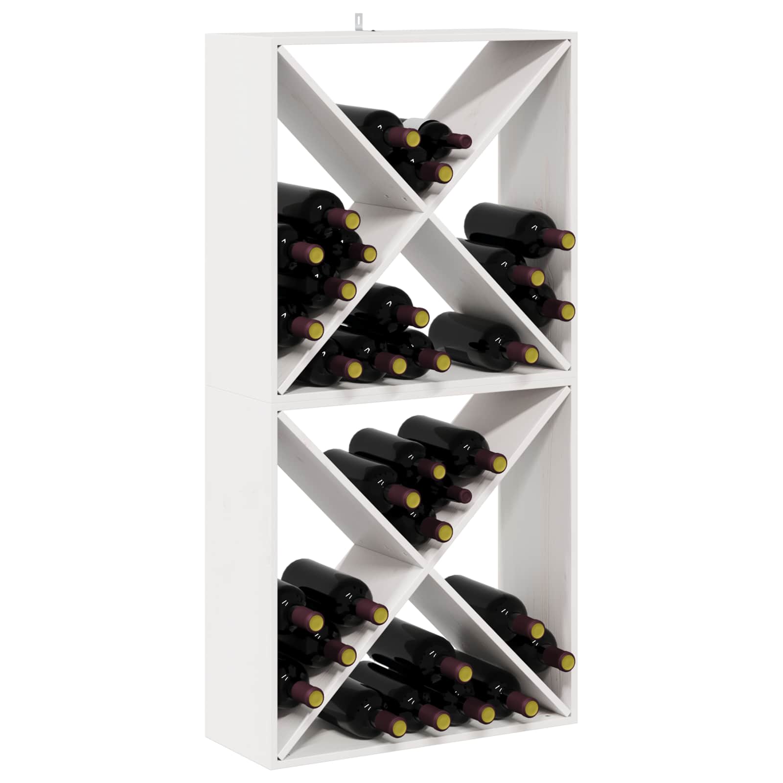 Wijnrek 2 pcs Wit 62 x 25 x 62 cm Massief grenenhout is nu te koop bij PeponiXL, paradijselijk wonen!
