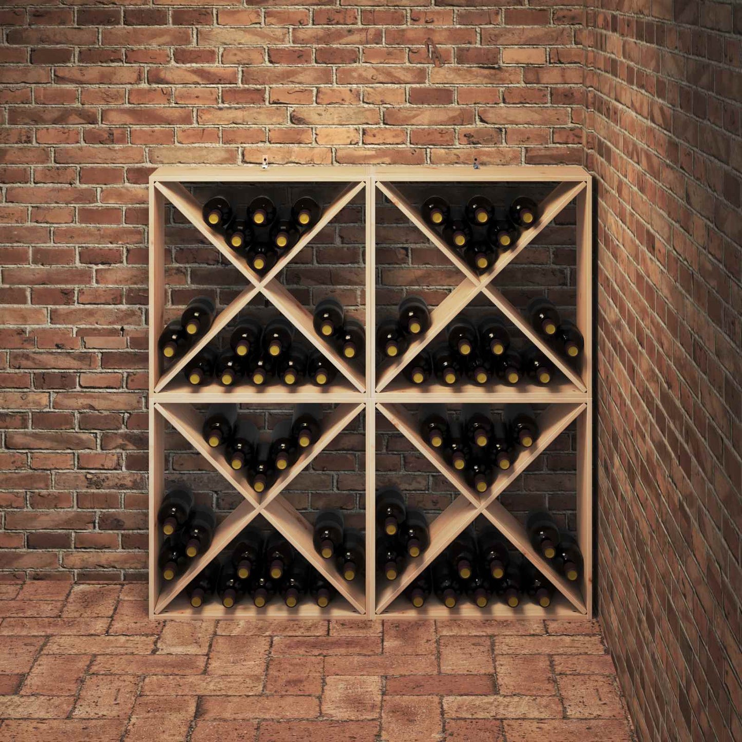Wijnrek 4 pcs Naturel 62 x 25 x 62 cm Massief grenenhout is nu te koop bij PeponiXL, paradijselijk wonen!