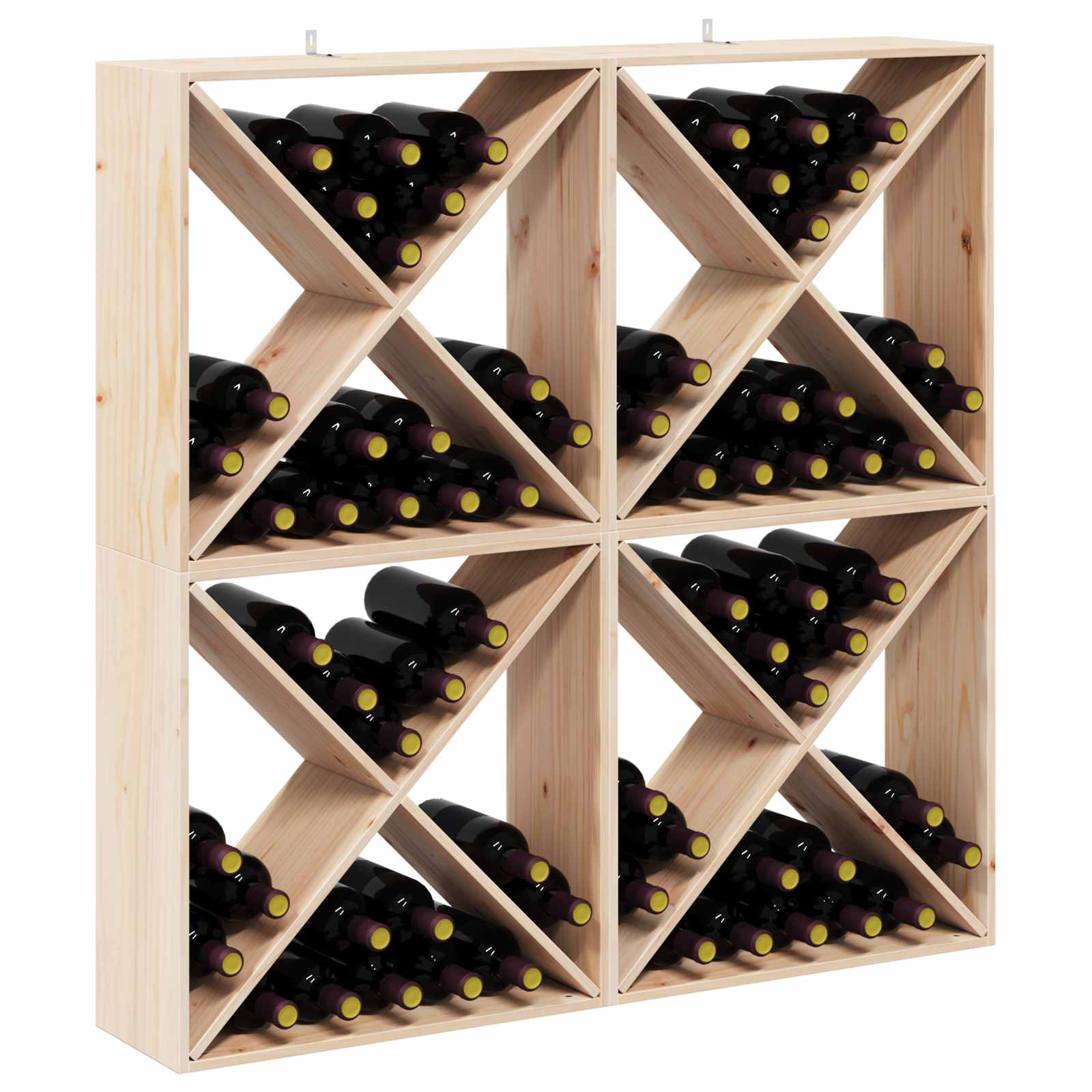 Wijnrek 4 pcs Naturel 62 x 25 x 62 cm Massief grenenhout is nu te koop bij PeponiXL, paradijselijk wonen!