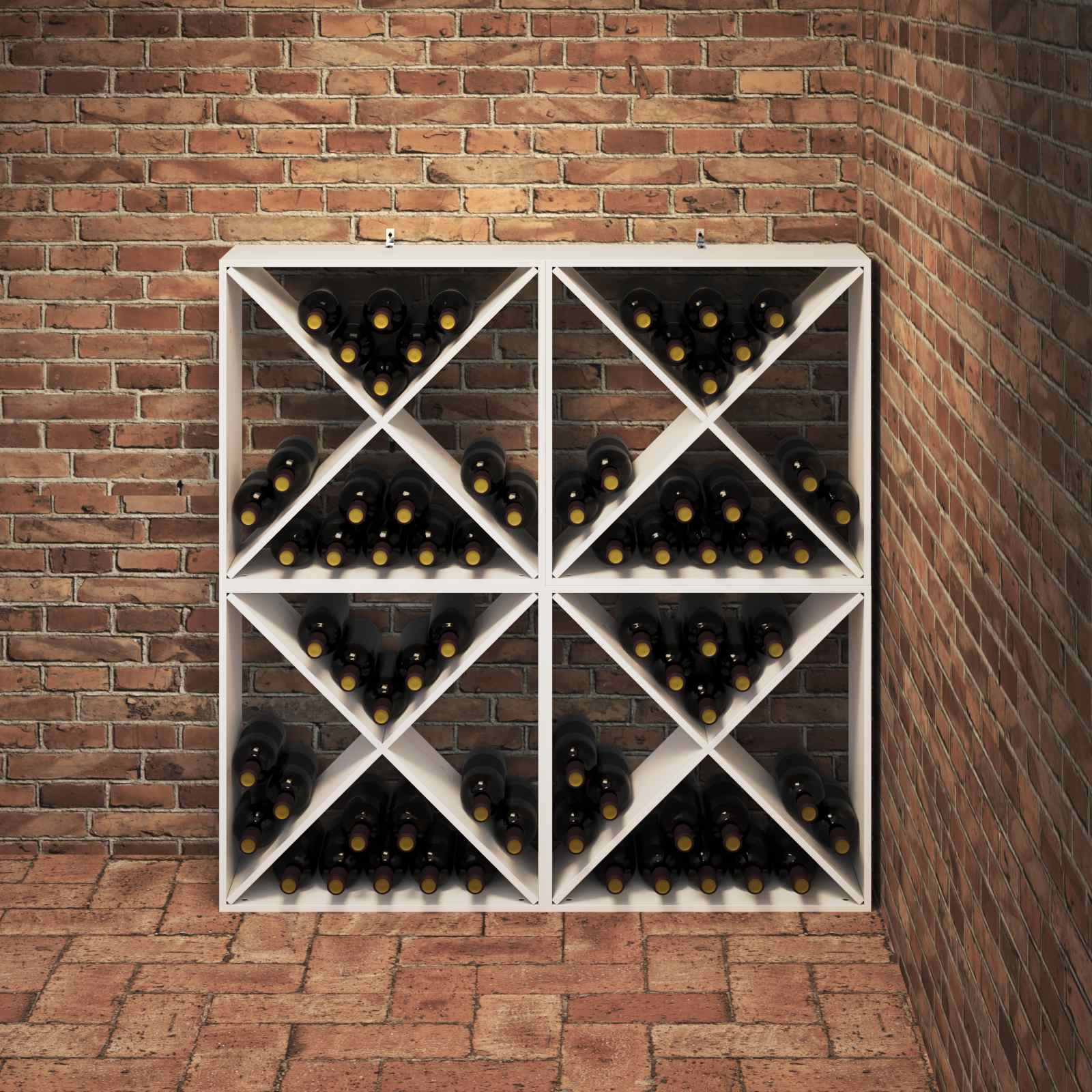 Wijnrek 4 pcs Wit 62 x 25 x 62 cm Massief grenenhout is nu te koop bij PeponiXL, paradijselijk wonen!