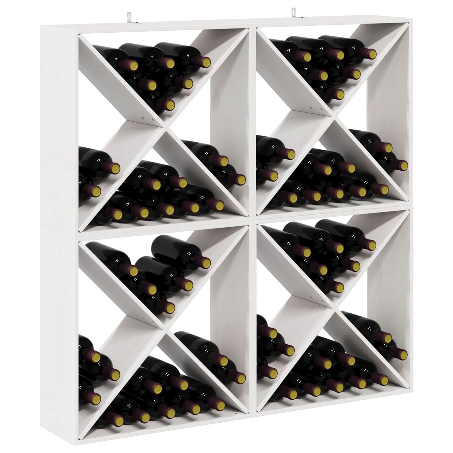 Wijnrek 4 pcs Wit 62 x 25 x 62 cm Massief grenenhout is nu te koop bij PeponiXL, paradijselijk wonen!