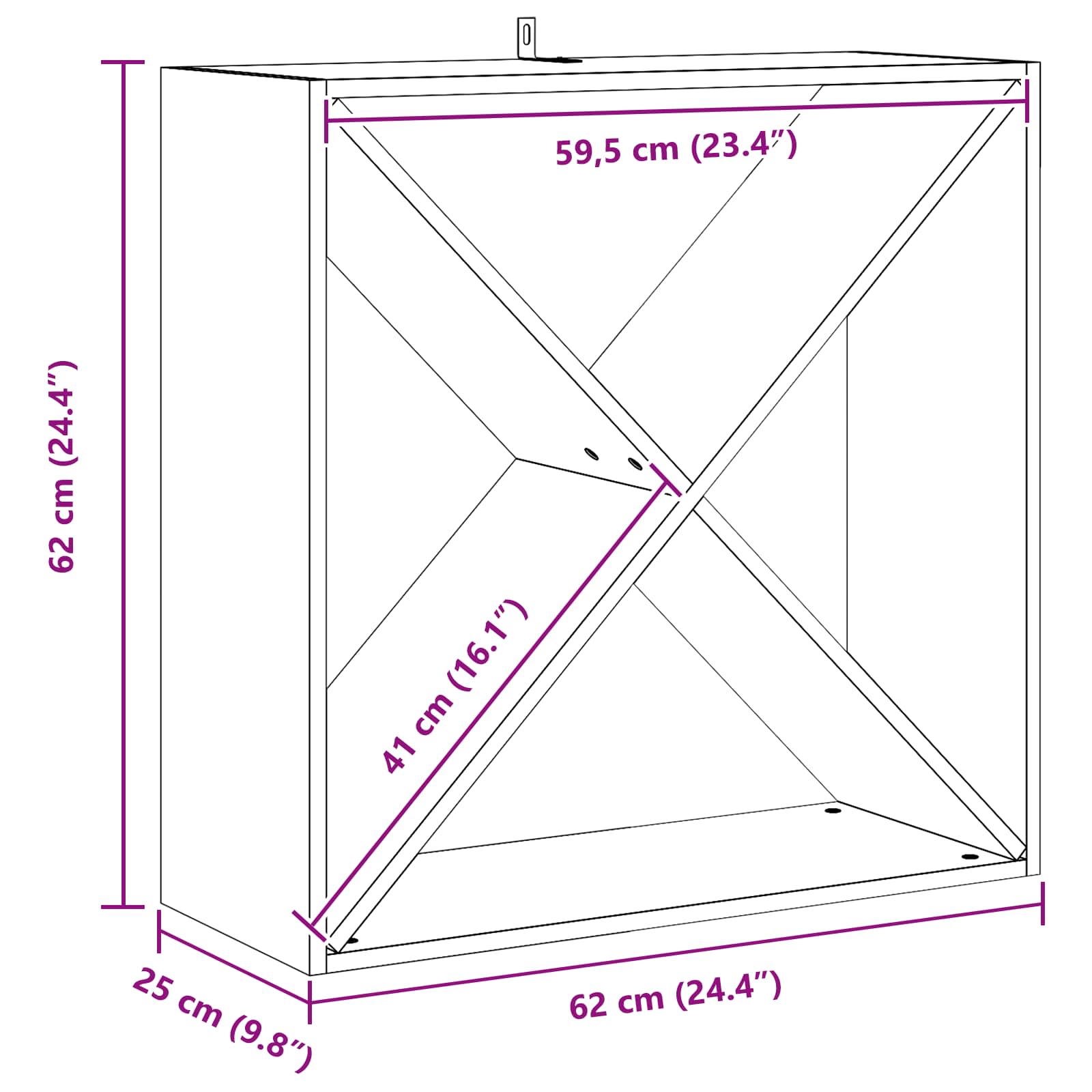 Wijnrek 4 pcs Wit 62 x 25 x 62 cm Massief grenenhout is nu te koop bij PeponiXL, paradijselijk wonen!
