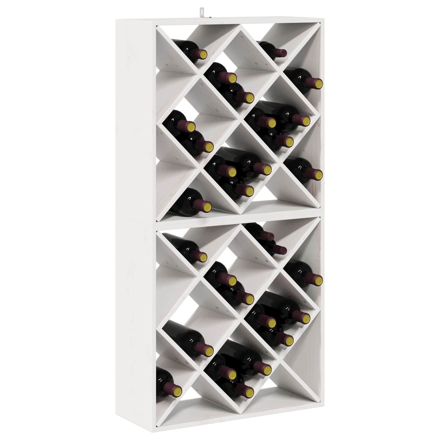 Wijnrek 2 pcs Wit 62 x 25 x 62 cm Massief grenenhout is nu te koop bij PeponiXL, paradijselijk wonen!