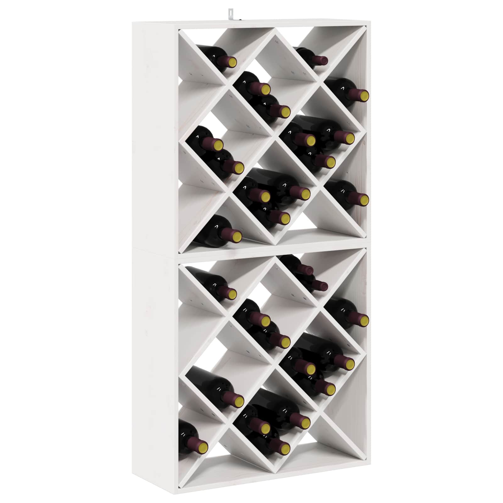 Wijnrek 2 pcs Wit 62 x 25 x 62 cm Massief grenenhout is nu te koop bij PeponiXL, paradijselijk wonen!