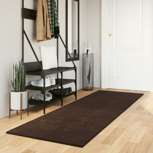 Medium pile zachte en wasbare tapijt HUARTE Bruin 250 x 80 cm is nu te koop bij PeponiXL, paradijselijk wonen!