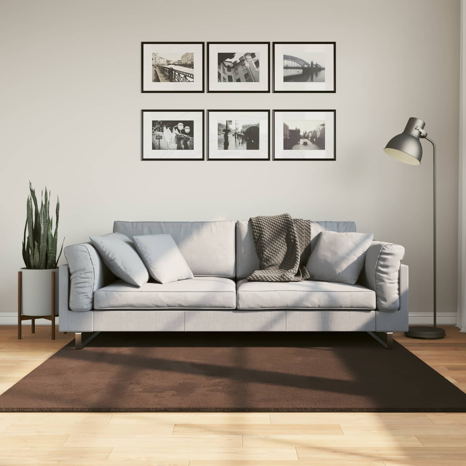Medium pile zachte en wasbare tapijt HUARTE Bruin 160 x 160 cm is nu te koop bij PeponiXL, paradijselijk wonen!
