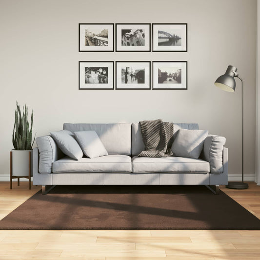 Medium pile zachte en wasbare tapijt HUARTE Bruin 160 x 160 cm is nu te koop bij PeponiXL, paradijselijk wonen!