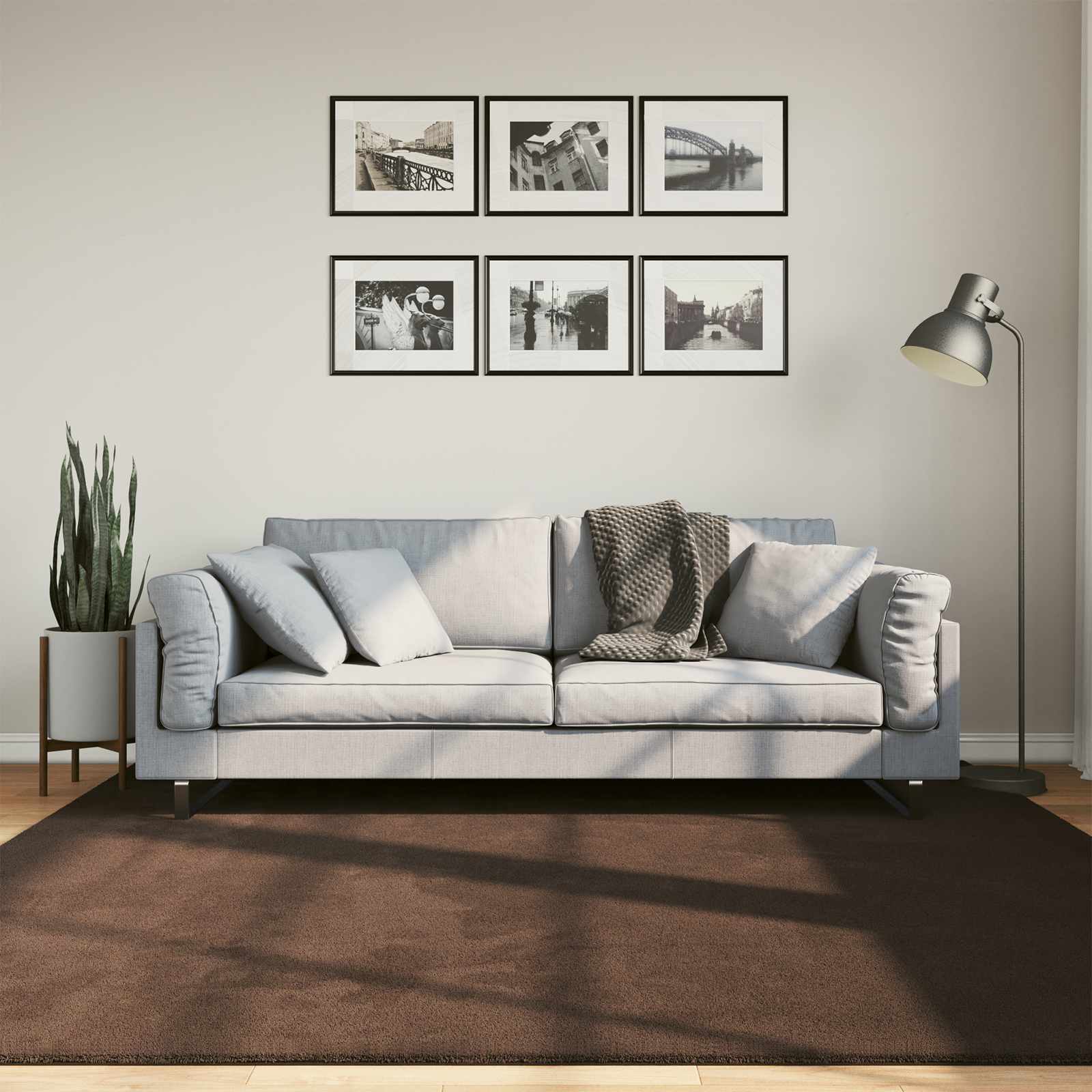 Medium pile zachte en wasbare tapijt HUARTE Bruin 200 x 200 cm is nu te koop bij PeponiXL, paradijselijk wonen!