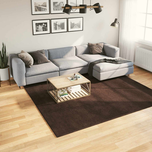 Medium pile zachte en wasbare tapijt HUARTE Bruin 240 x 240 cm is nu te koop bij PeponiXL, paradijselijk wonen!