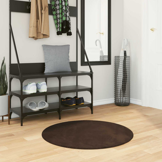 Medium pile zachte en wasbare tapijt HUARTE Bruin Ø 80 CM is nu te koop bij PeponiXL, paradijselijk wonen!