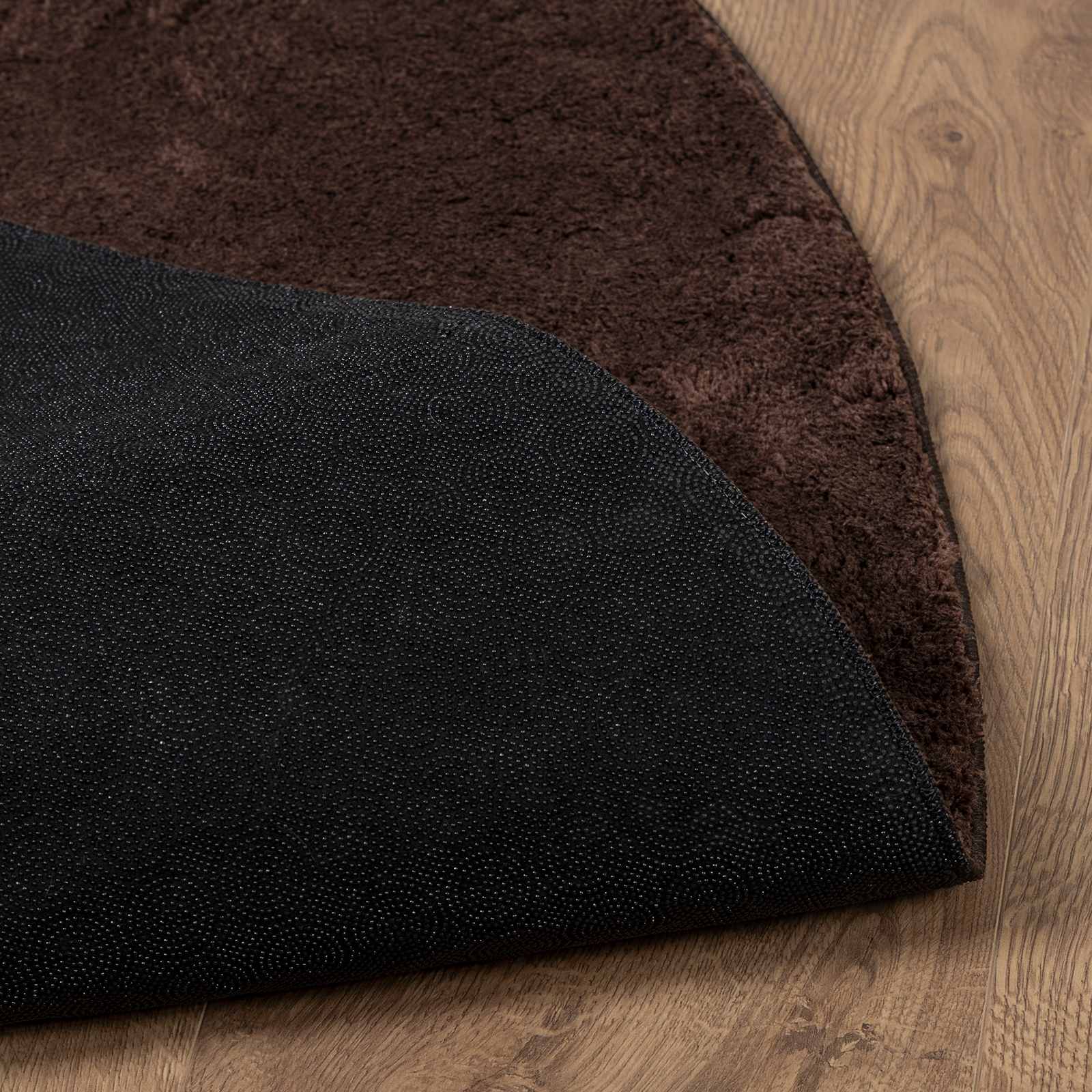 Vloerkleden Rond HUARTE Bruin Ø 100 CM Polyester is nu te koop bij PeponiXL, paradijselijk wonen!
