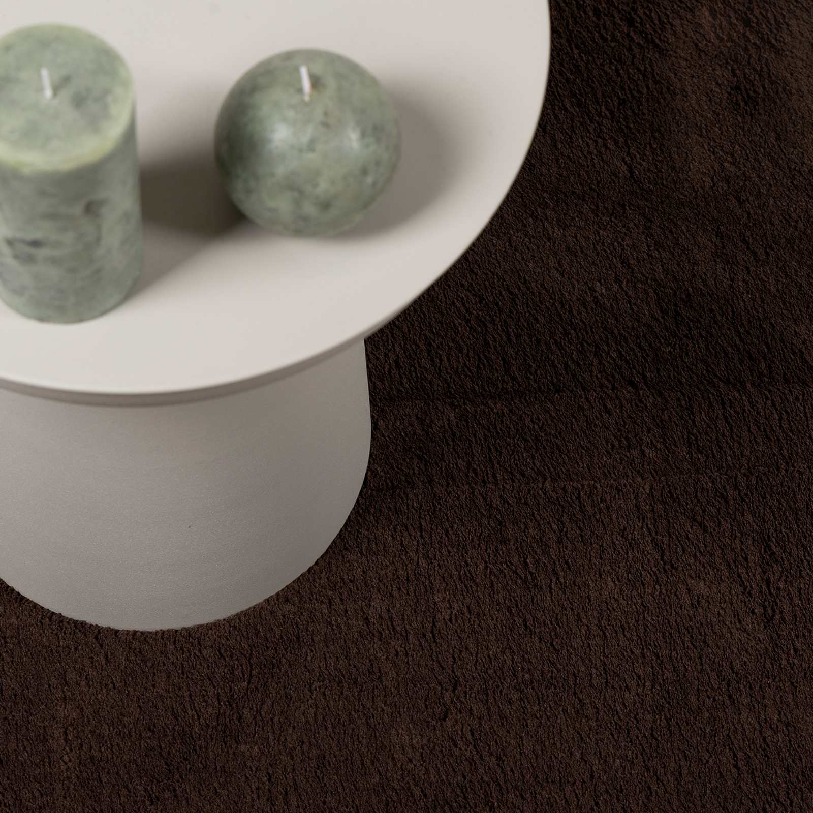 Vloerkleden Rond HUARTE Bruin Ø 100 CM Polyester is nu te koop bij PeponiXL, paradijselijk wonen!