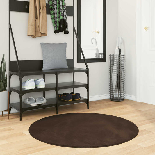 Medium pile zachte en wasbare tapijt HUARTE Bruin Ø 100 CM is nu te koop bij PeponiXL, paradijselijk wonen!
