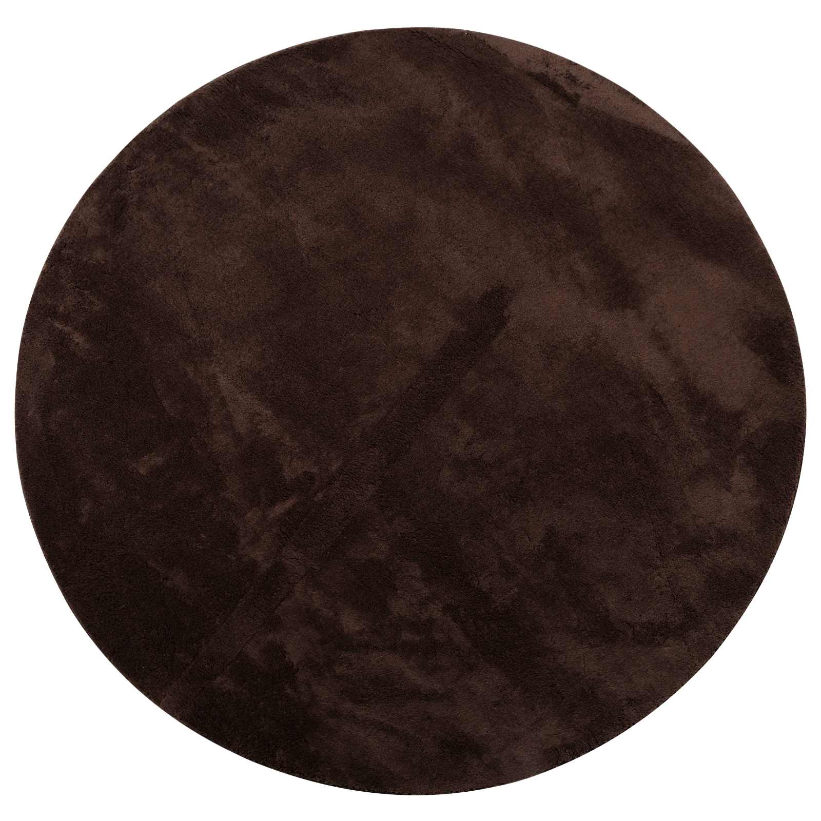 Vloerkleden Rond HUARTE Bruin Ø 100 CM Polyester is nu te koop bij PeponiXL, paradijselijk wonen!