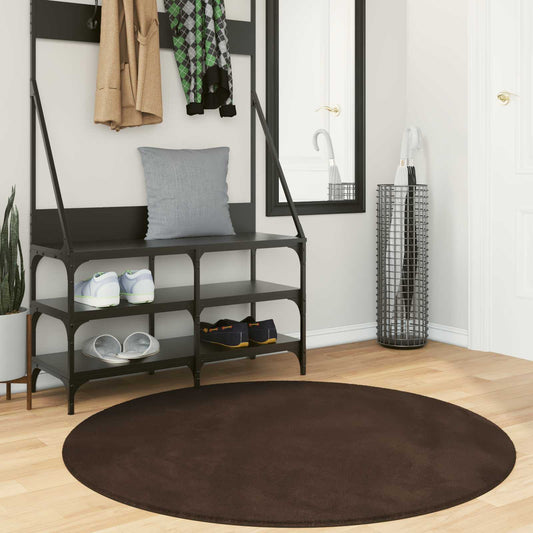 Medium pile zachte en wasbare tapijt HUARTE Bruin Ø 120 CM is nu te koop bij PeponiXL, paradijselijk wonen!