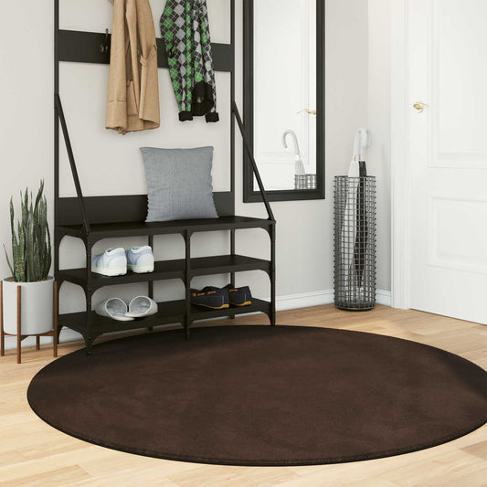 Medium pile zachte en wasbare tapijt HUARTE Bruin Ø 160 CM is nu te koop bij PeponiXL, paradijselijk wonen!