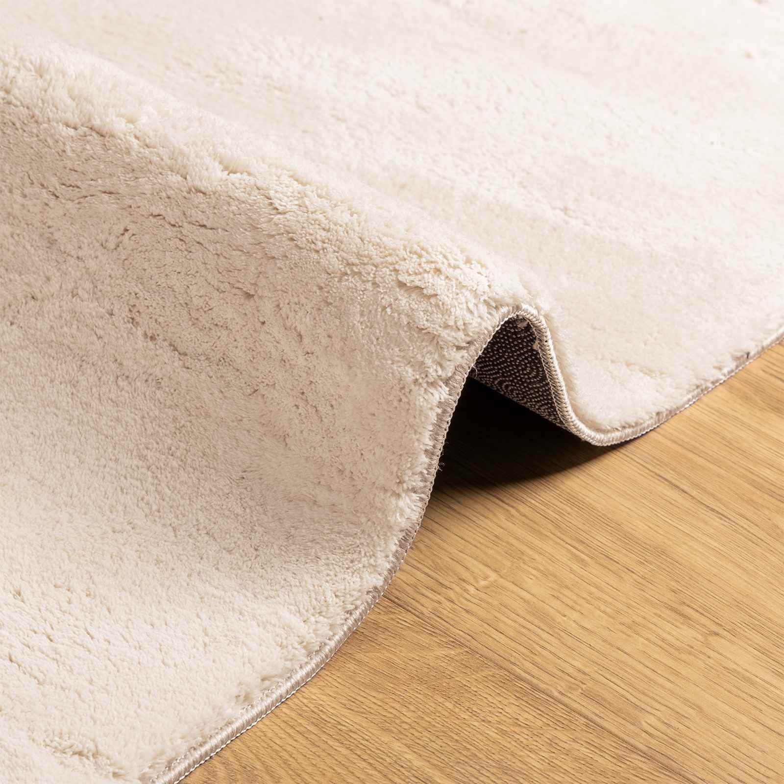 Medium pile zachte en wasbare tapijt HUARTE Beige 80 x 750 cm is nu te koop bij PeponiXL, paradijselijk wonen!