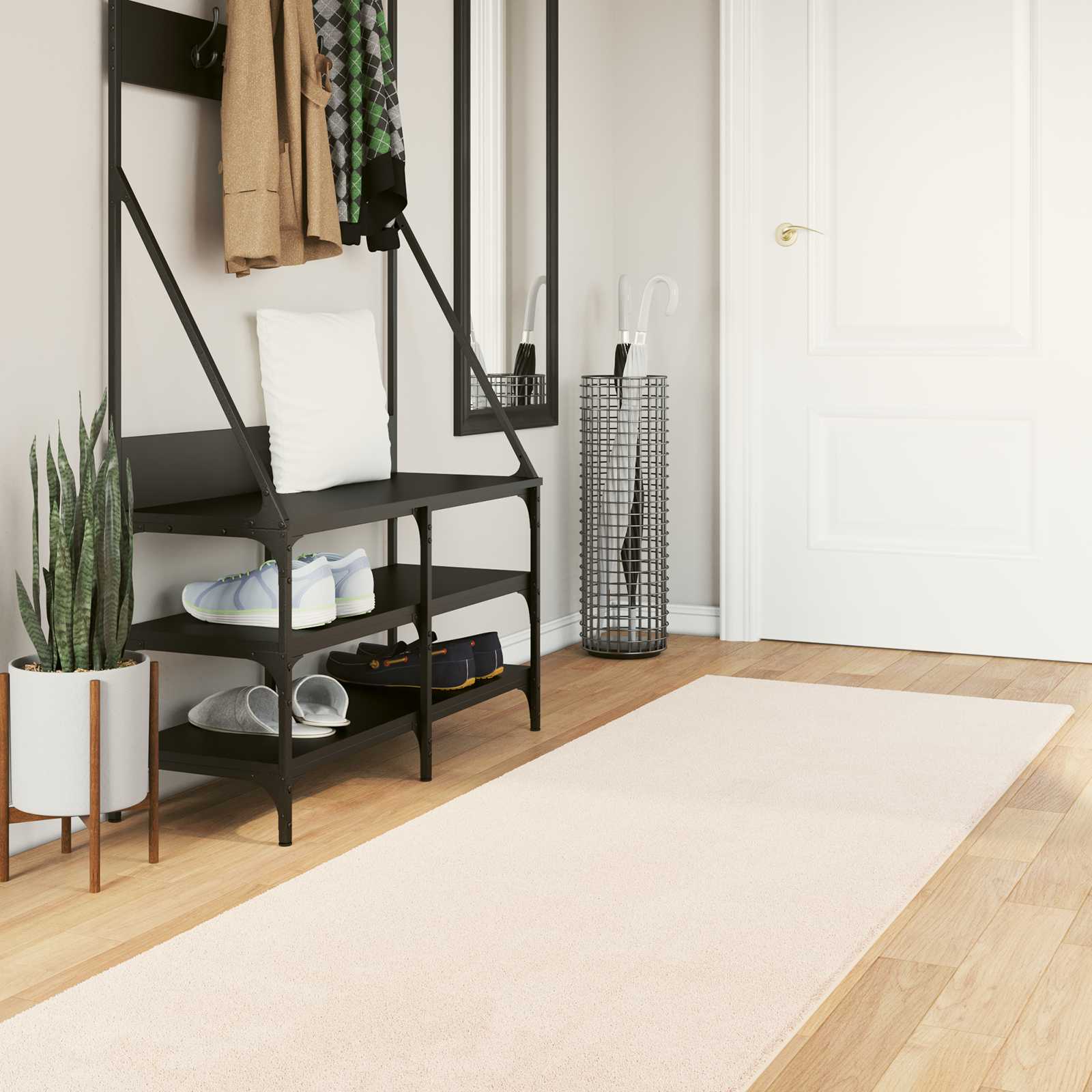 Medium pile zachte en wasbare tapijt HUARTE Beige 80 x 750 cm is nu te koop bij PeponiXL, paradijselijk wonen!