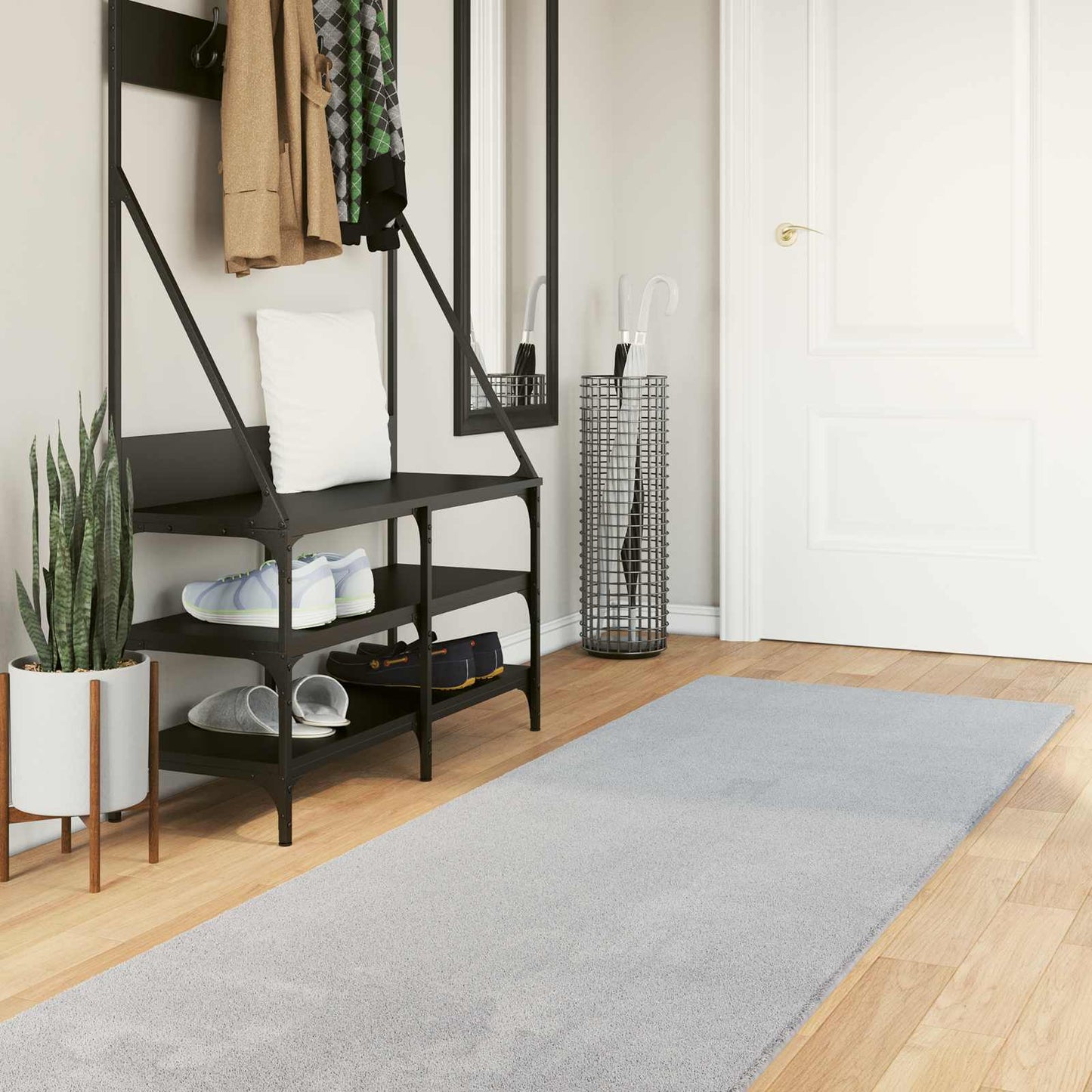 Medium pile zachte en wasbare tapijt HUARTE Grijs 80 x 500 cm is nu te koop bij PeponiXL, paradijselijk wonen!