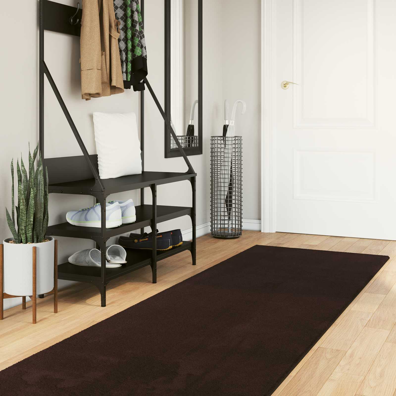 Medium pile zachte en wasbare tapijt HUARTE Bruin 400 x 80 cm is nu te koop bij PeponiXL, paradijselijk wonen!