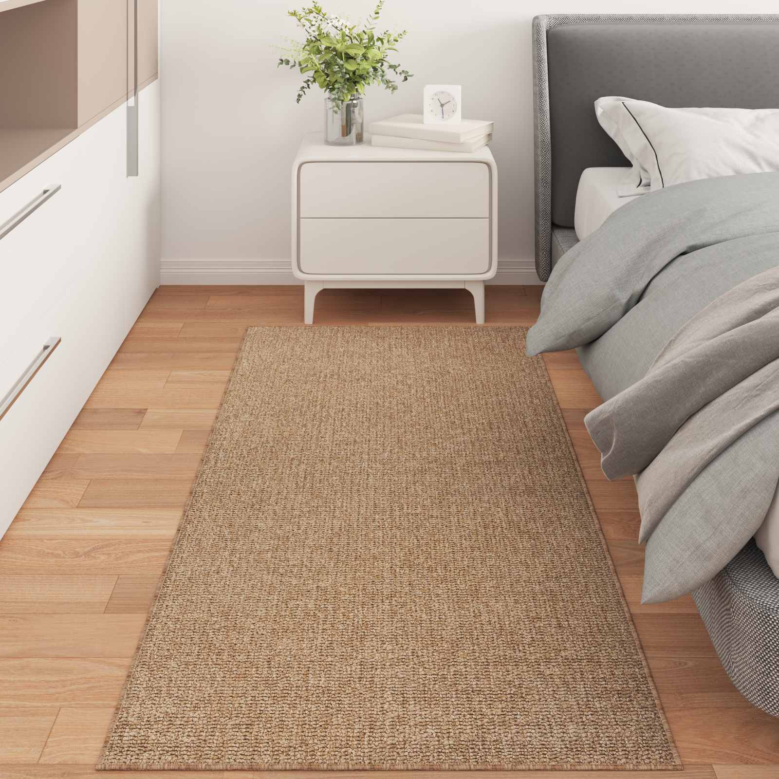 Vloerkleden Rechthoekig AGIRA Naturel 150 x 80 cm Polyester is nu te koop bij PeponiXL, paradijselijk wonen!