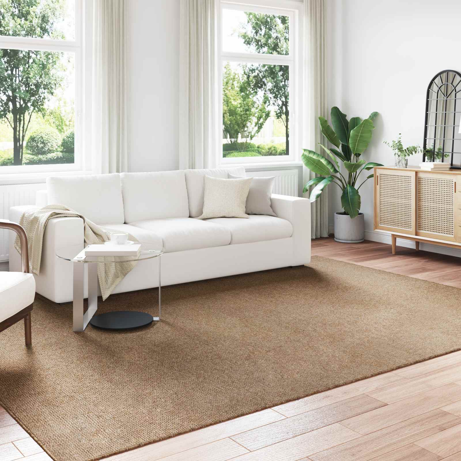 Vloerkleden Rechthoekig AGIRA Naturel 280 x 200 cm Polyester is nu te koop bij PeponiXL, paradijselijk wonen!
